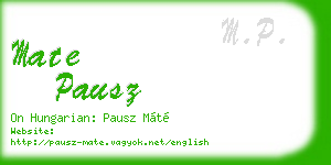 mate pausz business card